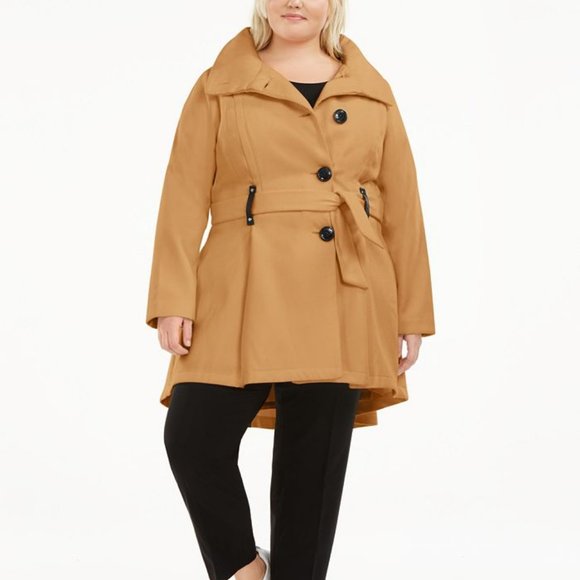 NWT STEVE MADDEN BELTED SKIRTED COAT - Picture 1 of 6